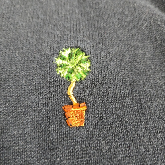 Vtg Quacker Factory Cardigan Sweater Size Medium Button Front Palm Tree Beaded - Picture 6 of 7